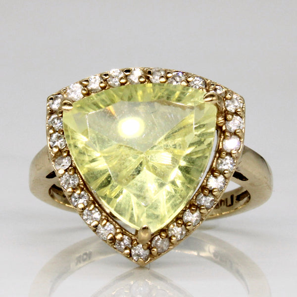 Quartz & Diamond Cocktail Ring | 3.40ct, 0.27ctw | SZ 6 |