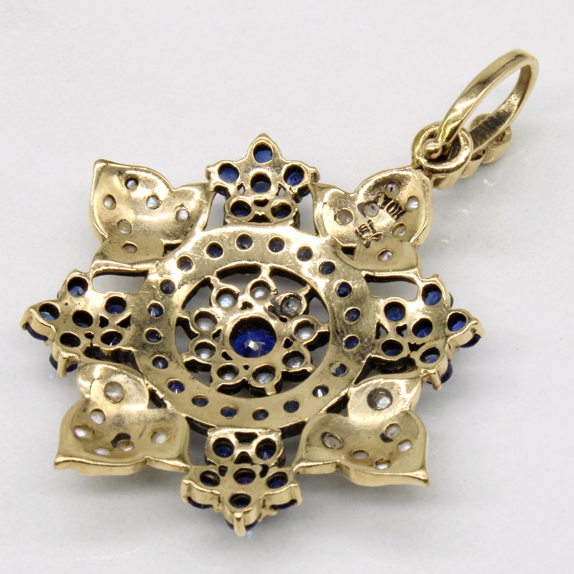 Sapphire & Seed Pearl Pendant | 1.28ctw |