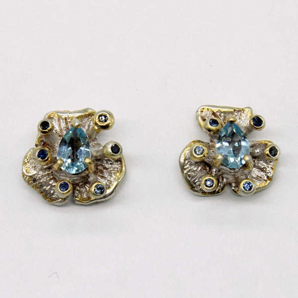 Topaz & Sapphire Earrings | 0.30ctw, 0.10ctw |