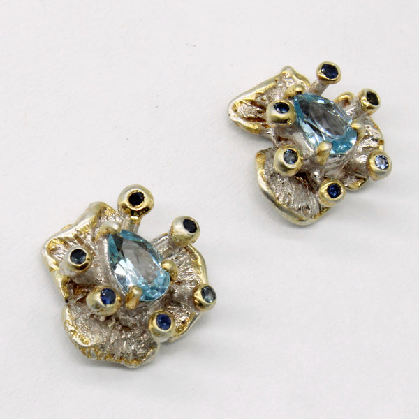 Topaz & Sapphire Earrings | 0.30ctw, 0.10ctw |