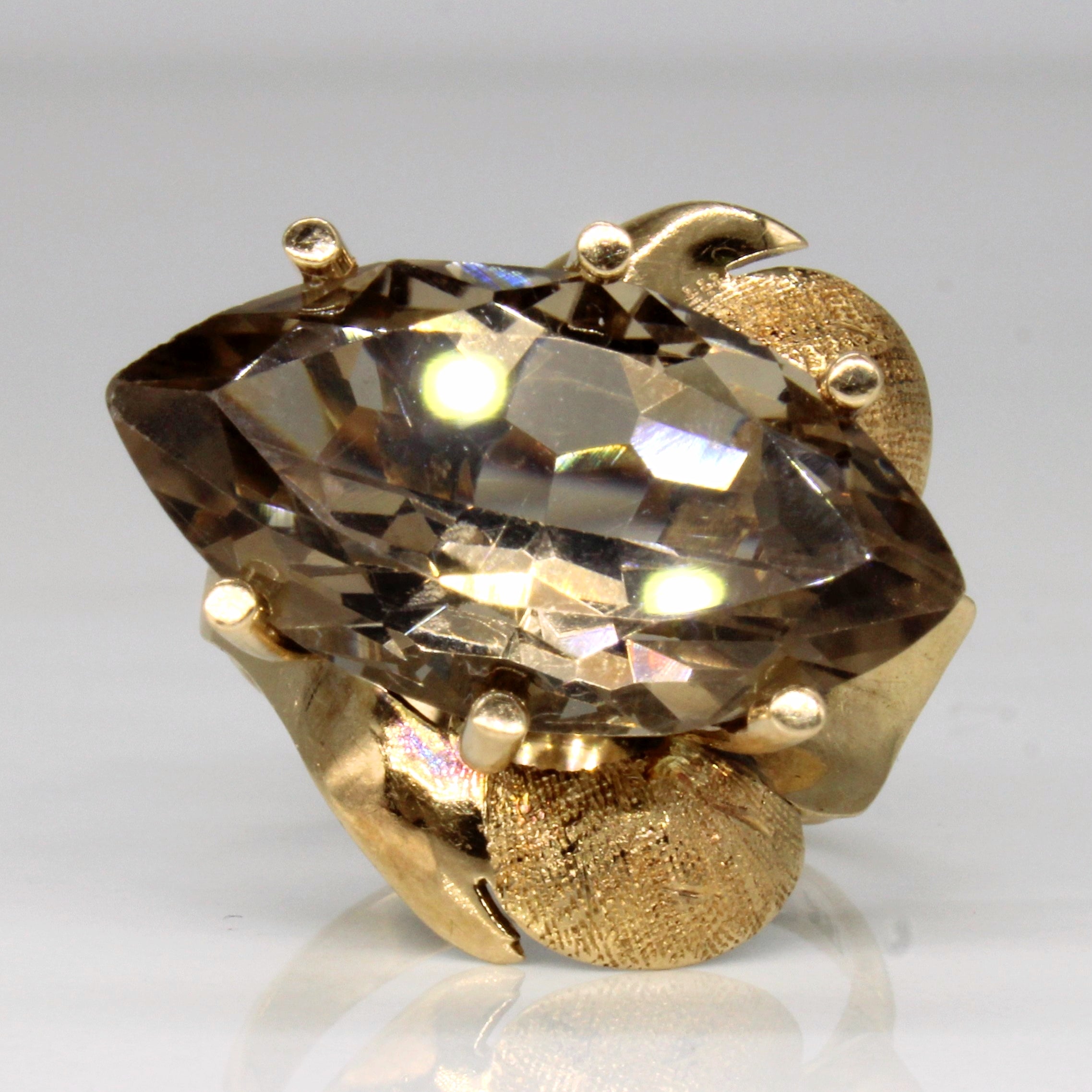 Smoky Quartz Cocktail Ring | 11.80ct | SZ 7 |