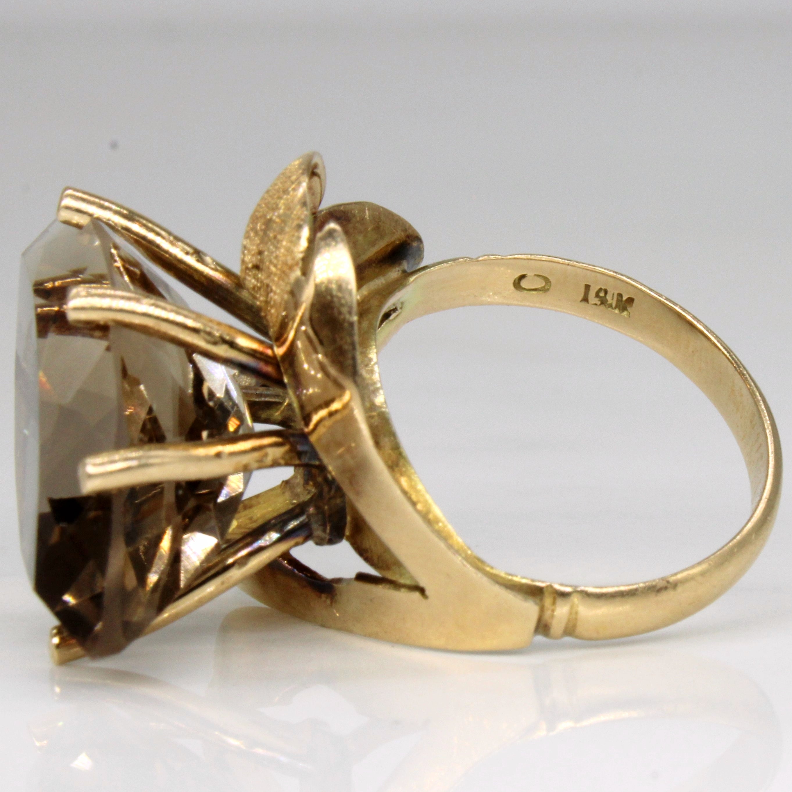 Smoky Quartz Cocktail Ring | 11.80ct | SZ 7 |