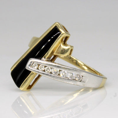 Onyx & Diamond Cocktail Ring | 1.00ct, 0.10ctw | SZ 6.5 |