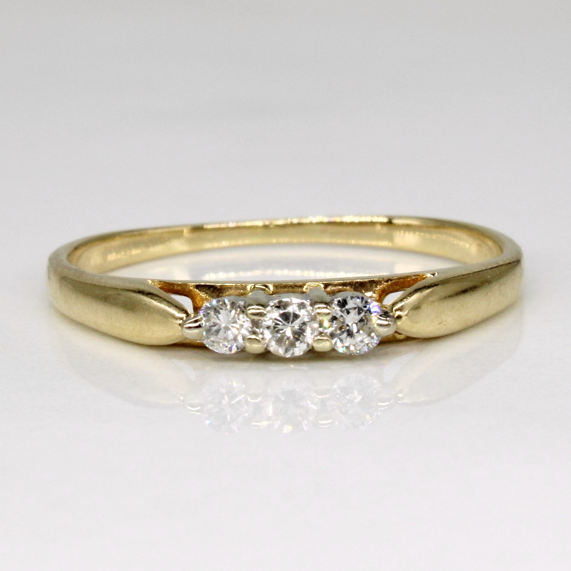 Three Stone Diamond Ring | 0.10ctw | SZ 6.25 |