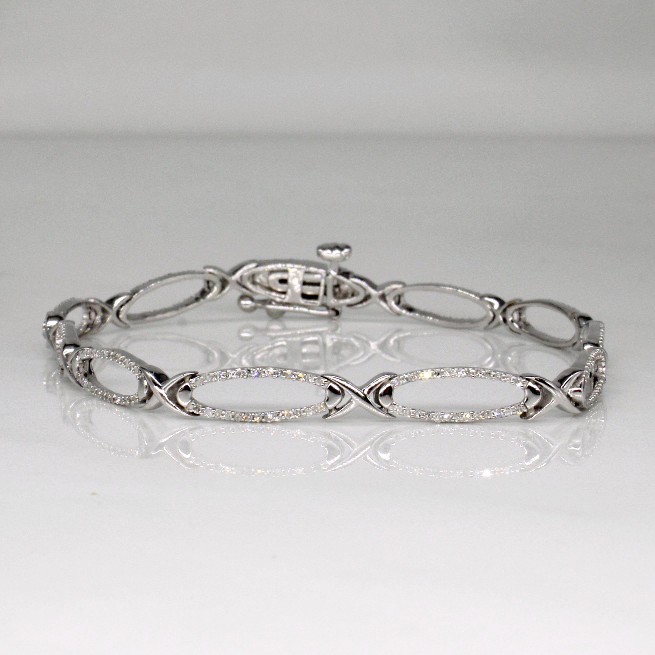 Diamond Oval Link Bracelet | 0.29ctw | 7" |
