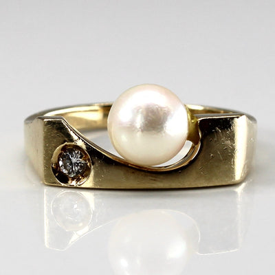Pearl & Diamond Ring | 0.04ct | SZ 7 |