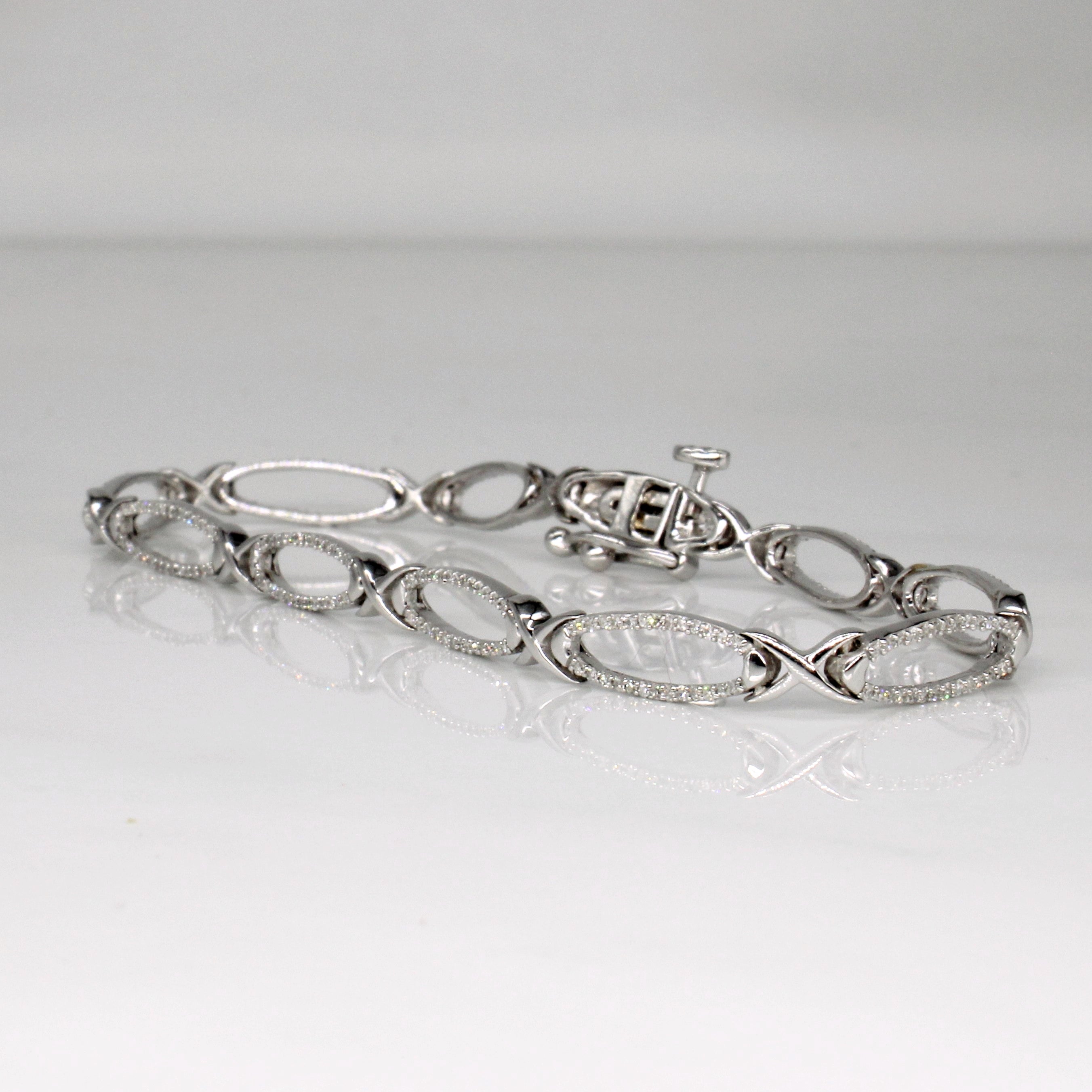 Diamond Oval Link Bracelet | 0.29ctw | 7" |