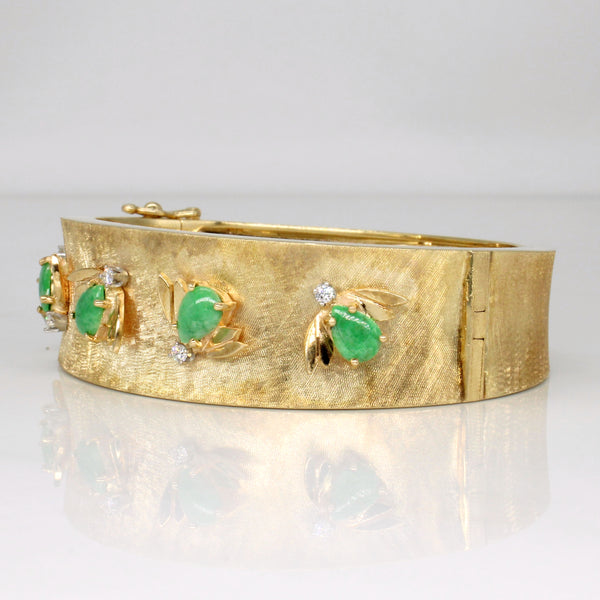 Jadeite & Diamond Bug Bracelet | 2.25ctw, 0.15ctw | 7.5