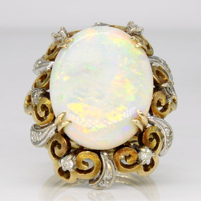 Opal & Diamond Cocktail Ring | 6.50ct, 0.27ctw | SZ 6.75 |