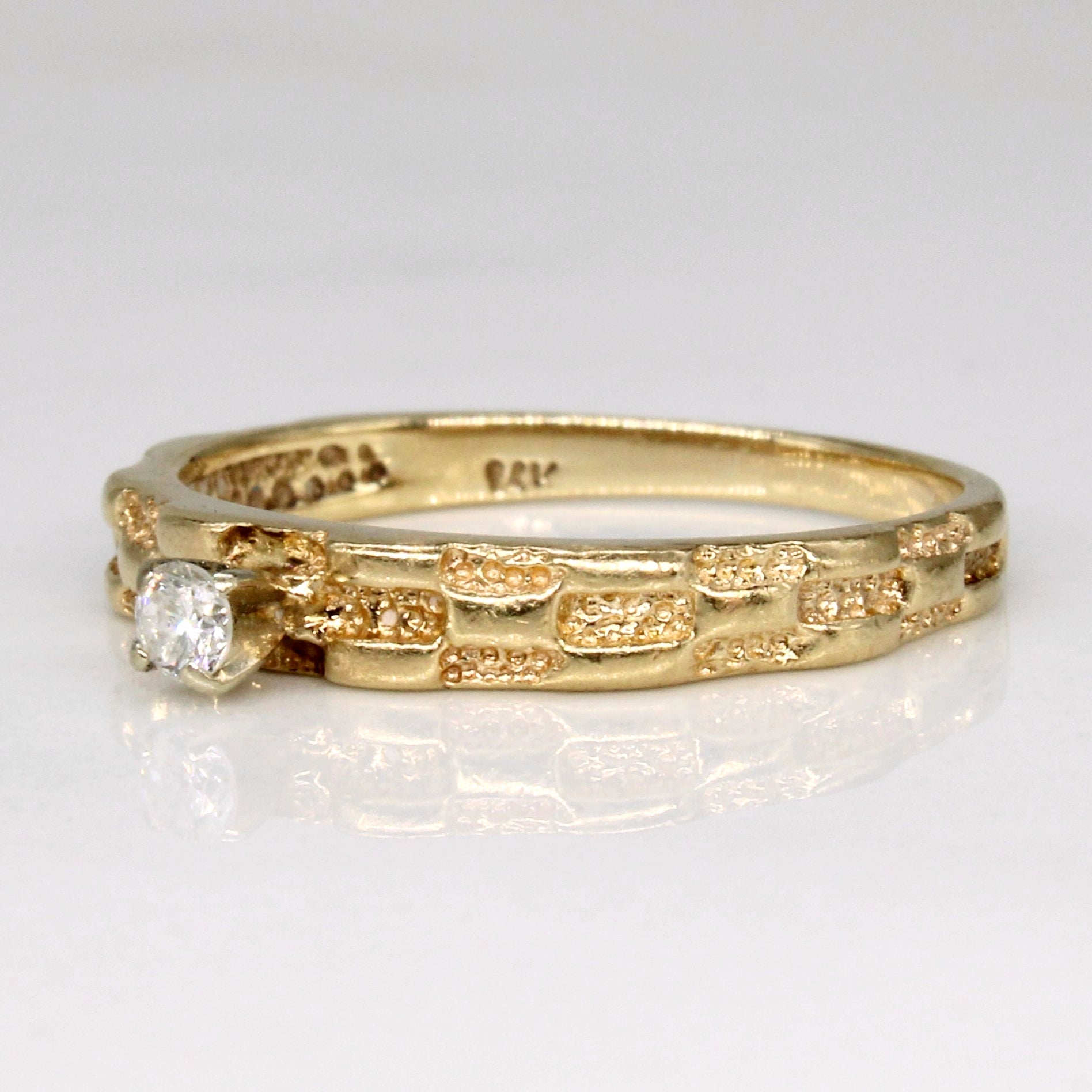 Bague sertie de diamants style cathédrale | 0,05 ct | Taille 5,5 | 
