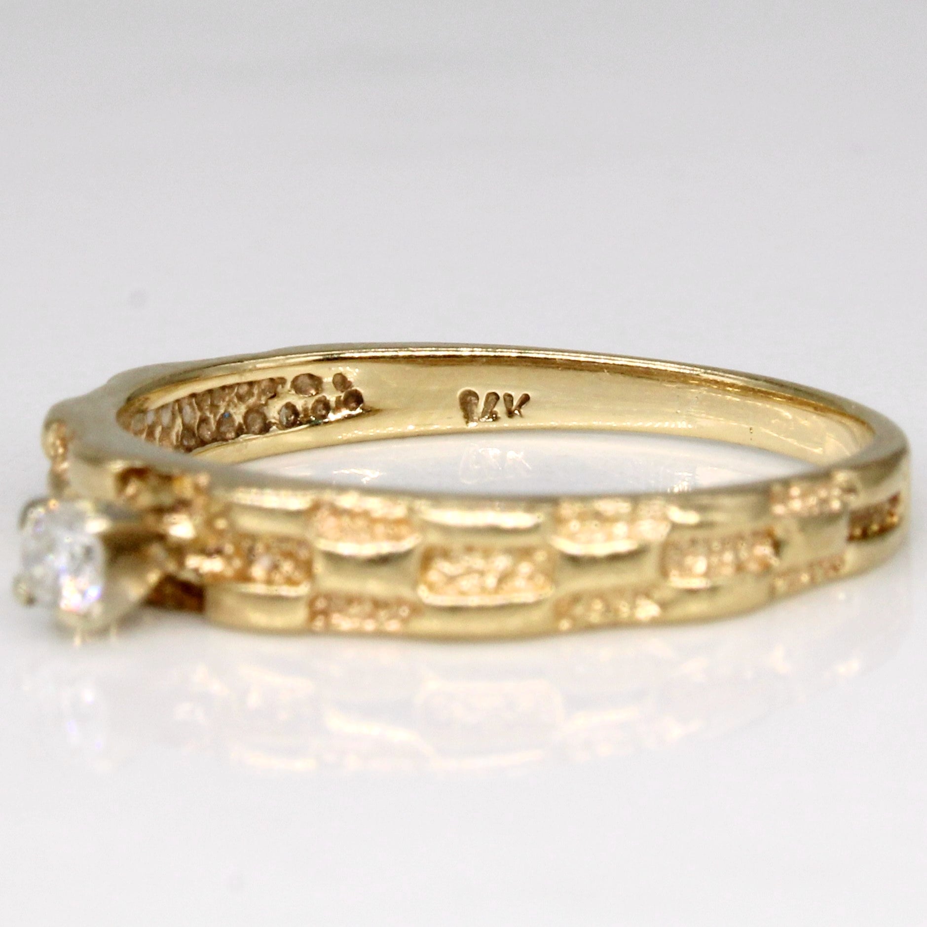Bague sertie de diamants style cathédrale | 0,05 ct | Taille 5,5 | 