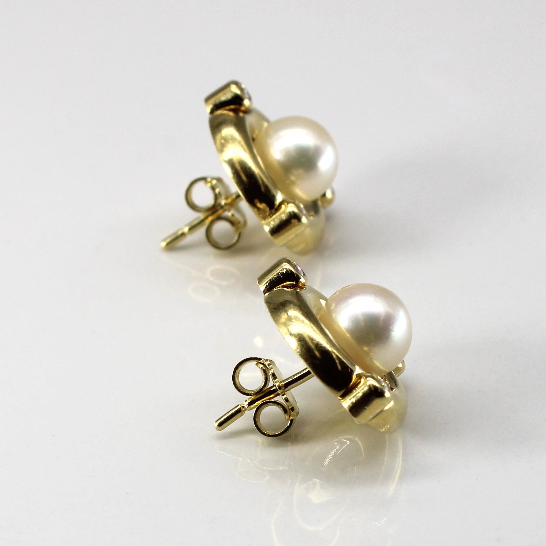 Pearl & Diamond Earrings | 0.12ctw |