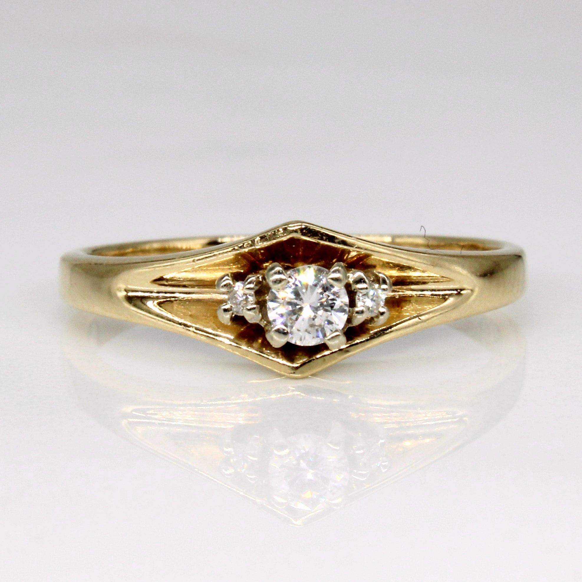 Three Stone Diamond Ring | 0.12ctw | SZ 6.5 |