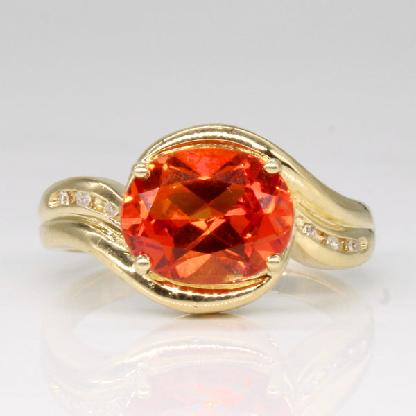 'Michael Hill' Synthetic Orange Sapphire & Diamond Cocktail Ring | 3.00ct, 0.03ctw | SZ 7 |