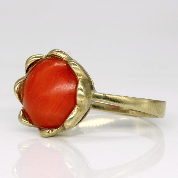 Coral Flower Cocktail Ring | 1.67ct | SZ 6.75 |
