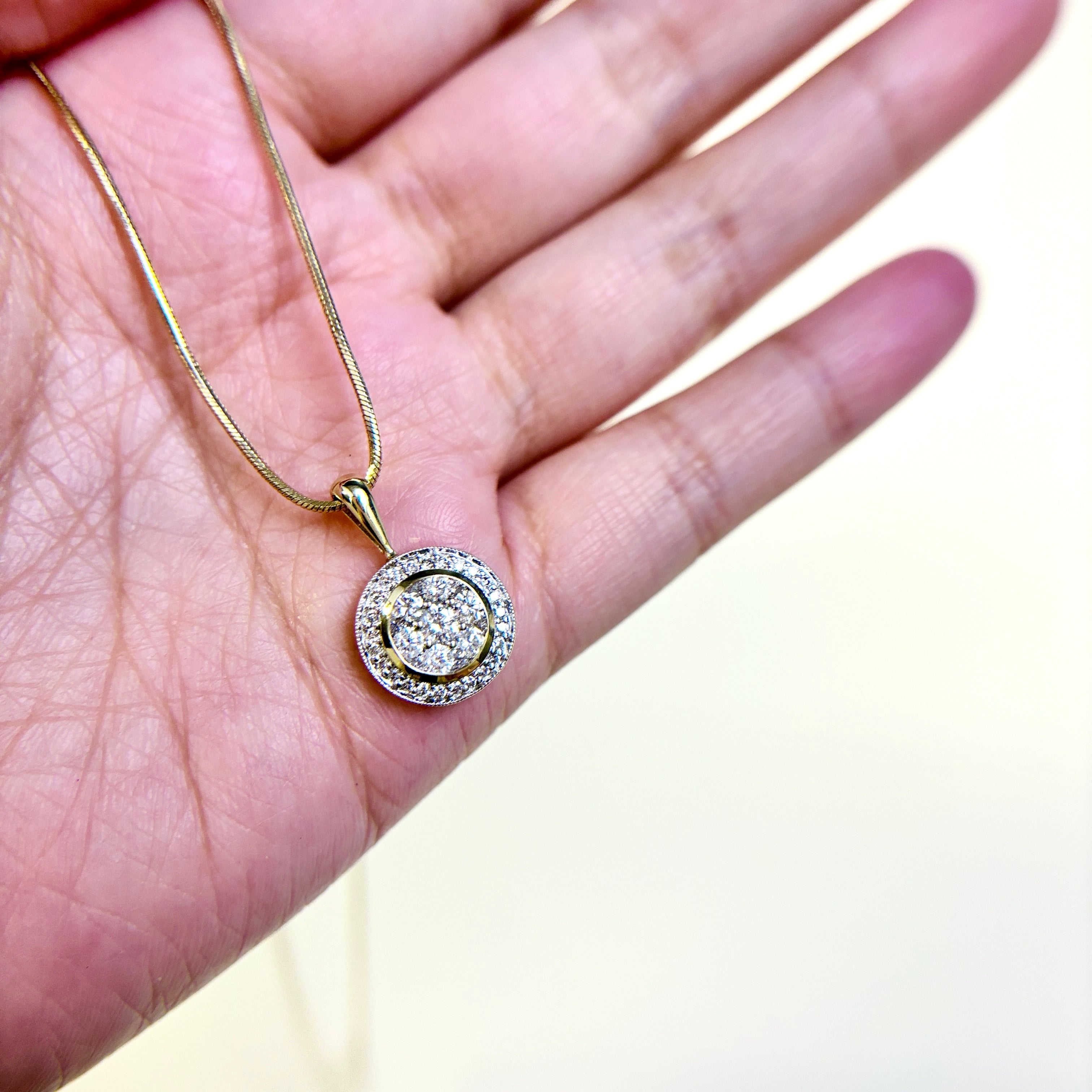14k Yellow Gold Diamond Necklace | 0.98ctw | 18"