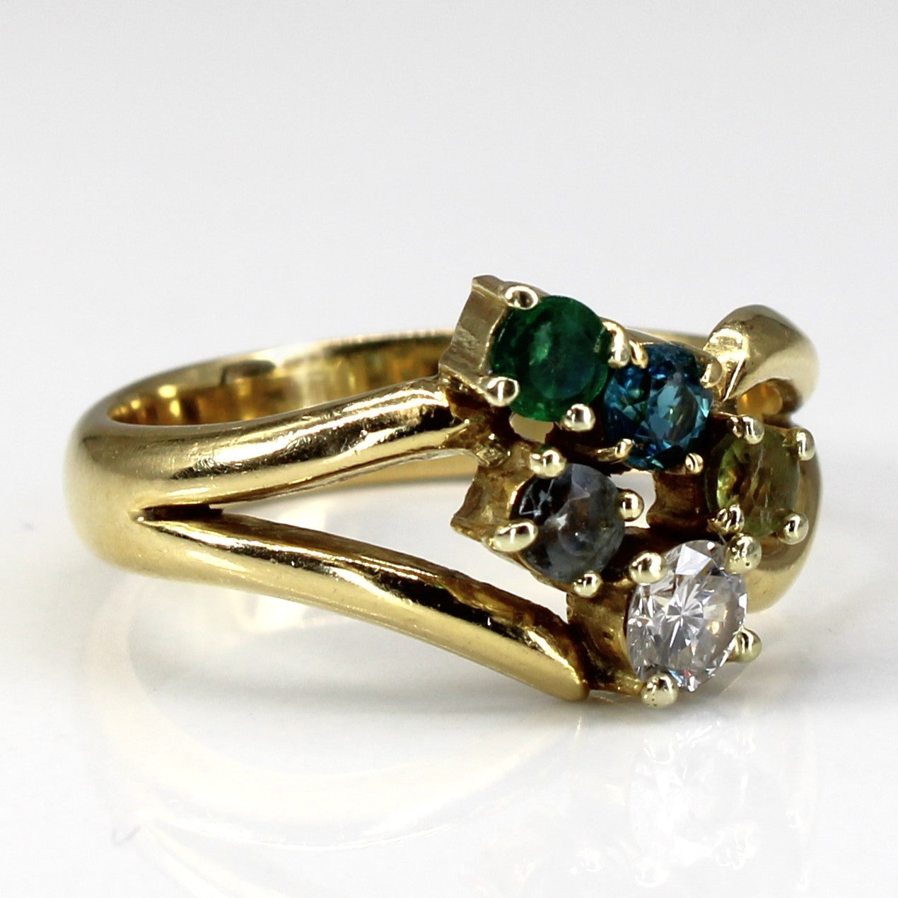 Multi Gemstone Gold Ring | 0.30ct | 0.50ctw | SZ 8.5 |