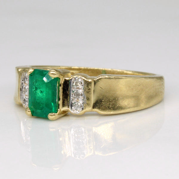 Emerald & Diamond Ring | 0.48ct, 0.02ctw | SZ 6.25 |