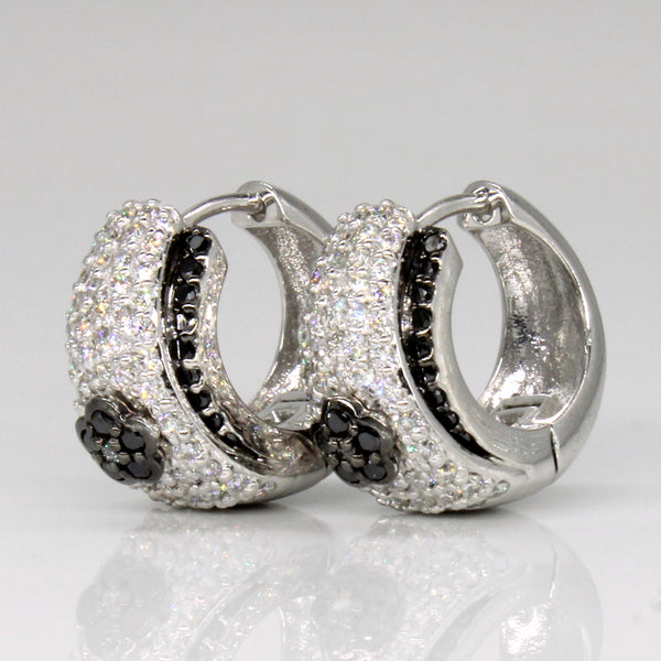 Black & White Diamond Hoop Earrings | 0.70ctw |