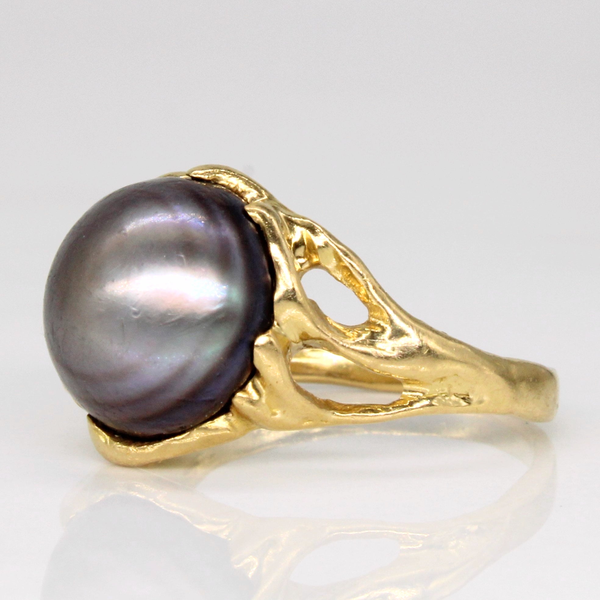 Black Pearl Cocktail Ring | SZ 5.75 |