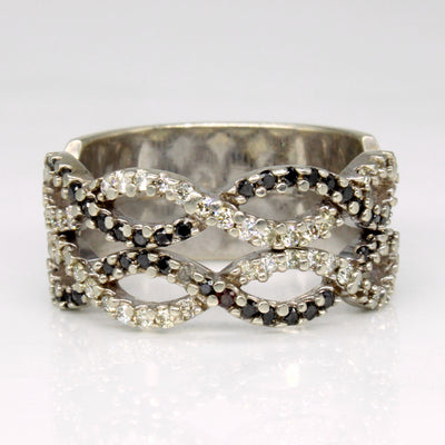 Black & White Weaving Diamond Ring | 0.24ctw, 0.24ctw | SZ 6.25 |