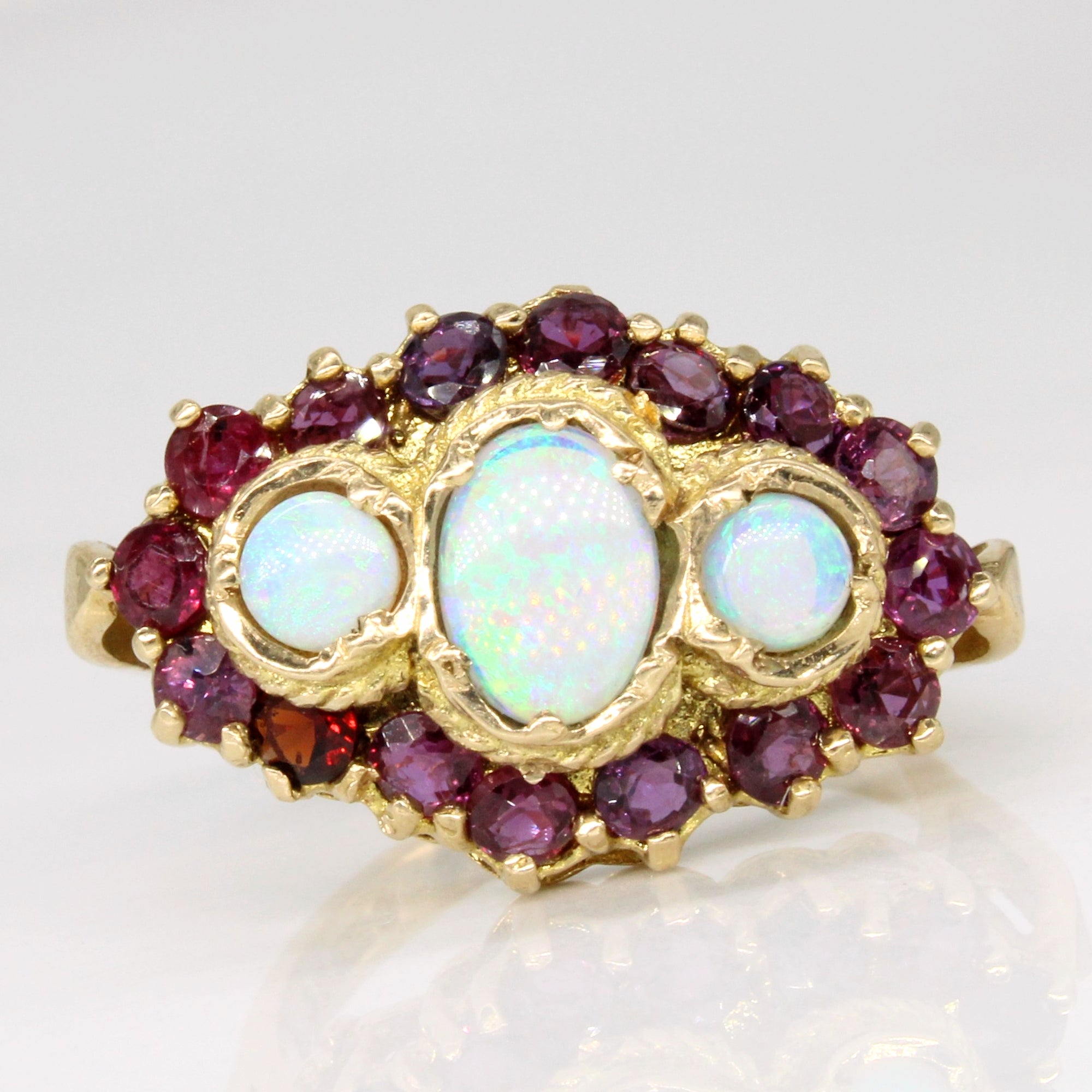 Opal & Ruby Cocktail Ring | 0.75ctw, 1.00ctw | SZ 7.25 |