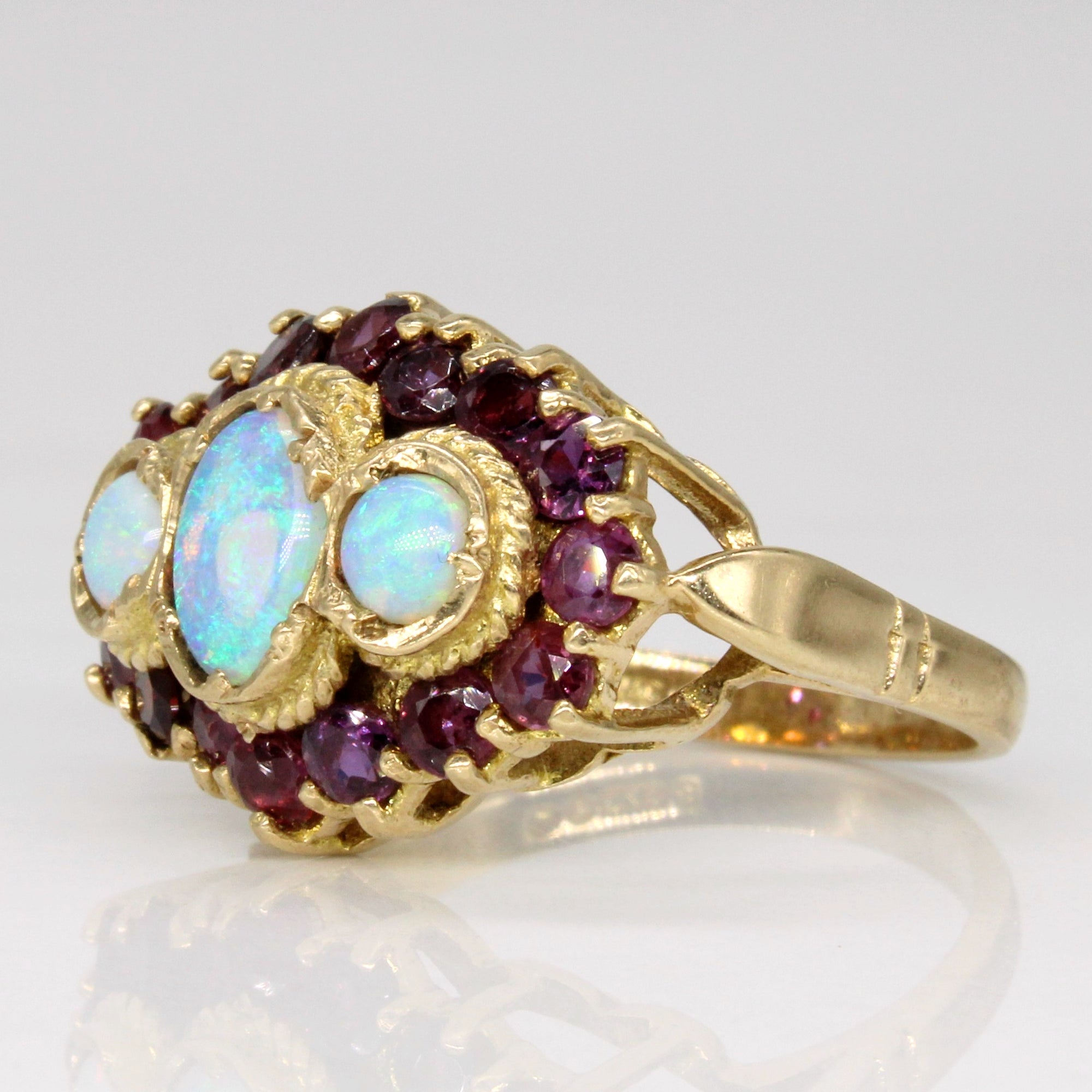 Opal & Ruby Cocktail Ring | 0.75ctw, 1.00ctw | SZ 7.25 |