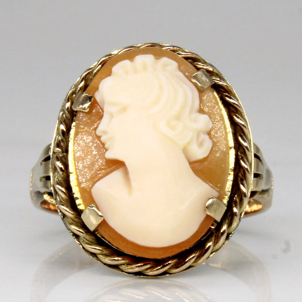 Carved Shell Cameo Ring | 3.25ct | SZ 7.25 |