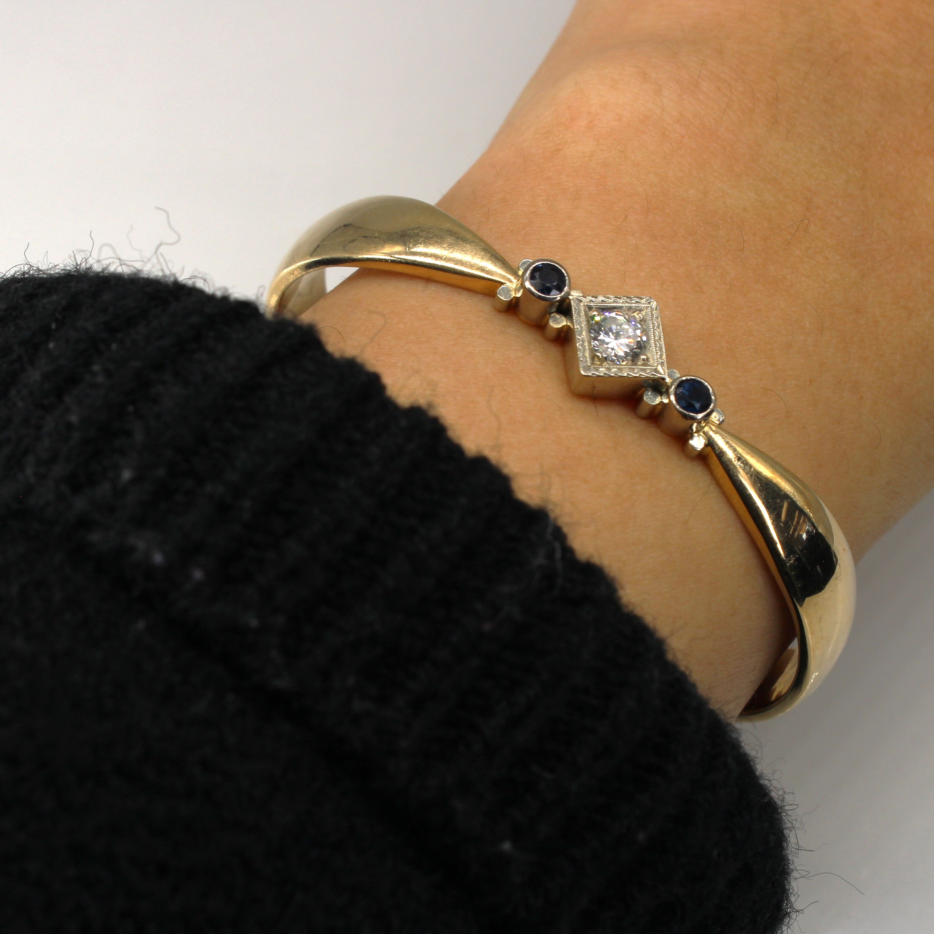 Diamond & Sapphire Gold Bracelet | 0.37ct | 0.24ctw | 5"|