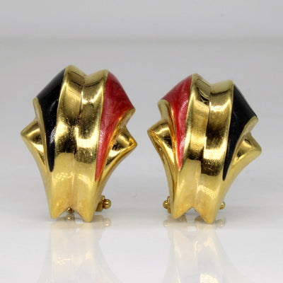 Black & Red Enamel Earrings
