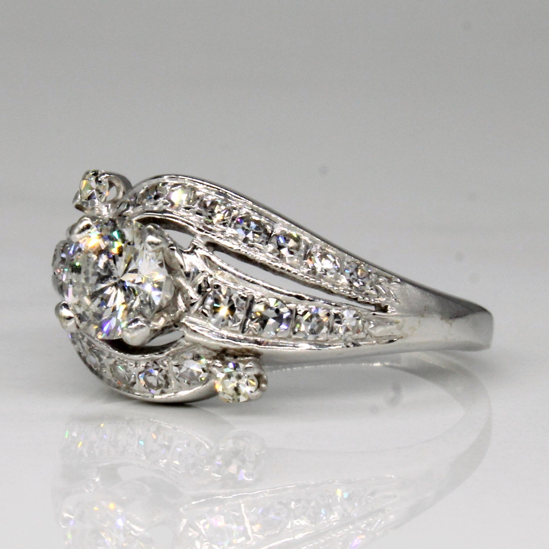 Diamond Waterfall Engagement Ring | 0.95ctw | SZ 6.5 |