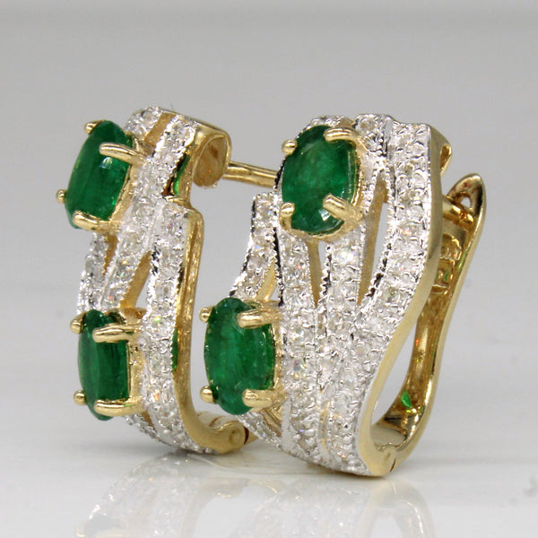 Emerald & Diamond Earrings | 1.48ctw, 0.38ctw |