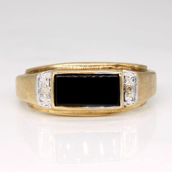 Onyx & Diamond Ring | 0.78ct, 0.01ctw | SZ 11.5 |