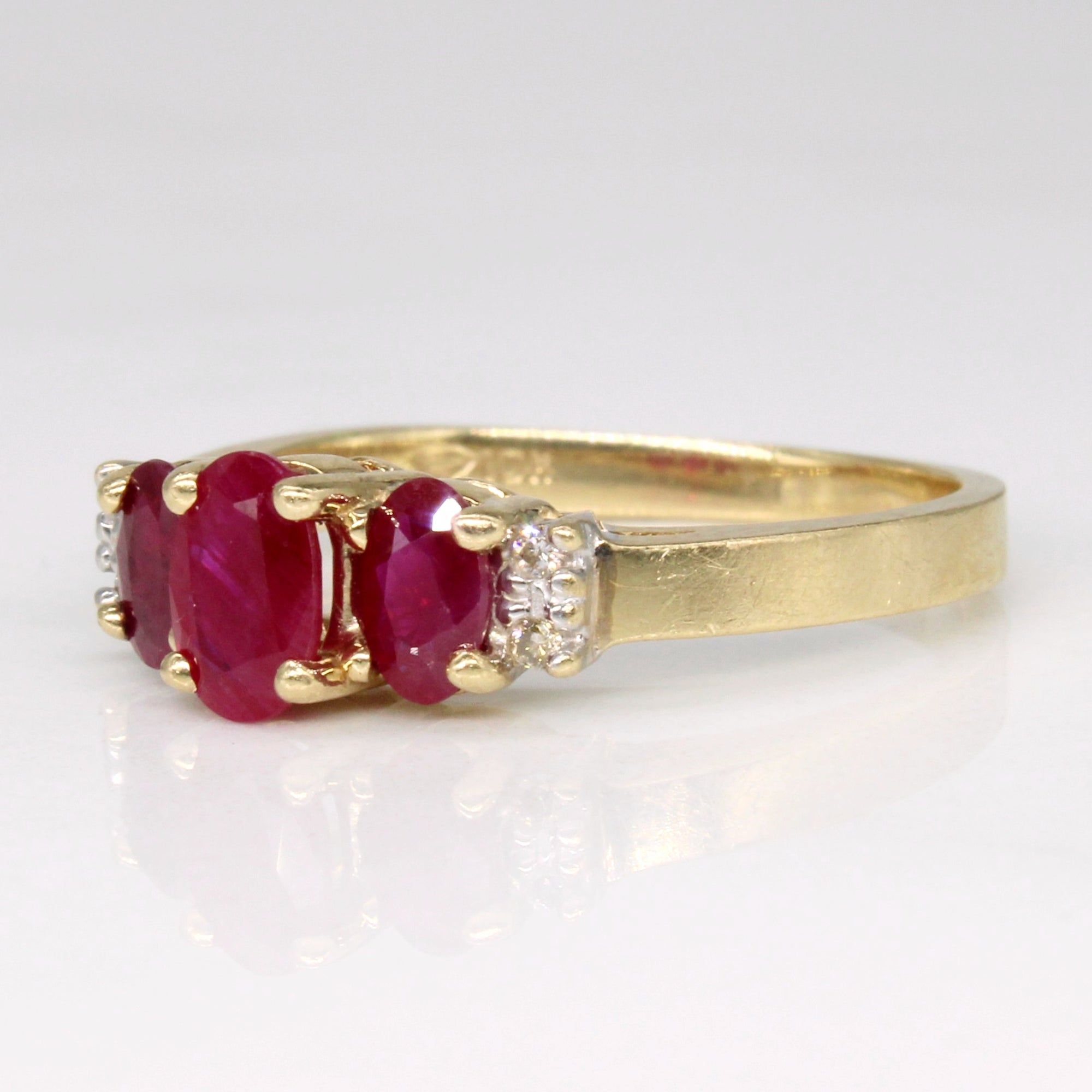 Ruby & Diamond Cocktail Ring | 1.00ctw, 0.04ctw | SZ 6.25 |