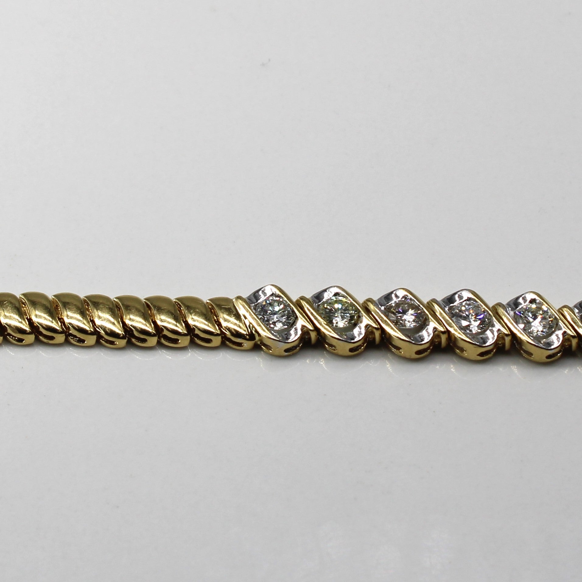 Bracelet chaîne serti de diamants à tension | 1,62 ct | 6,5 po |