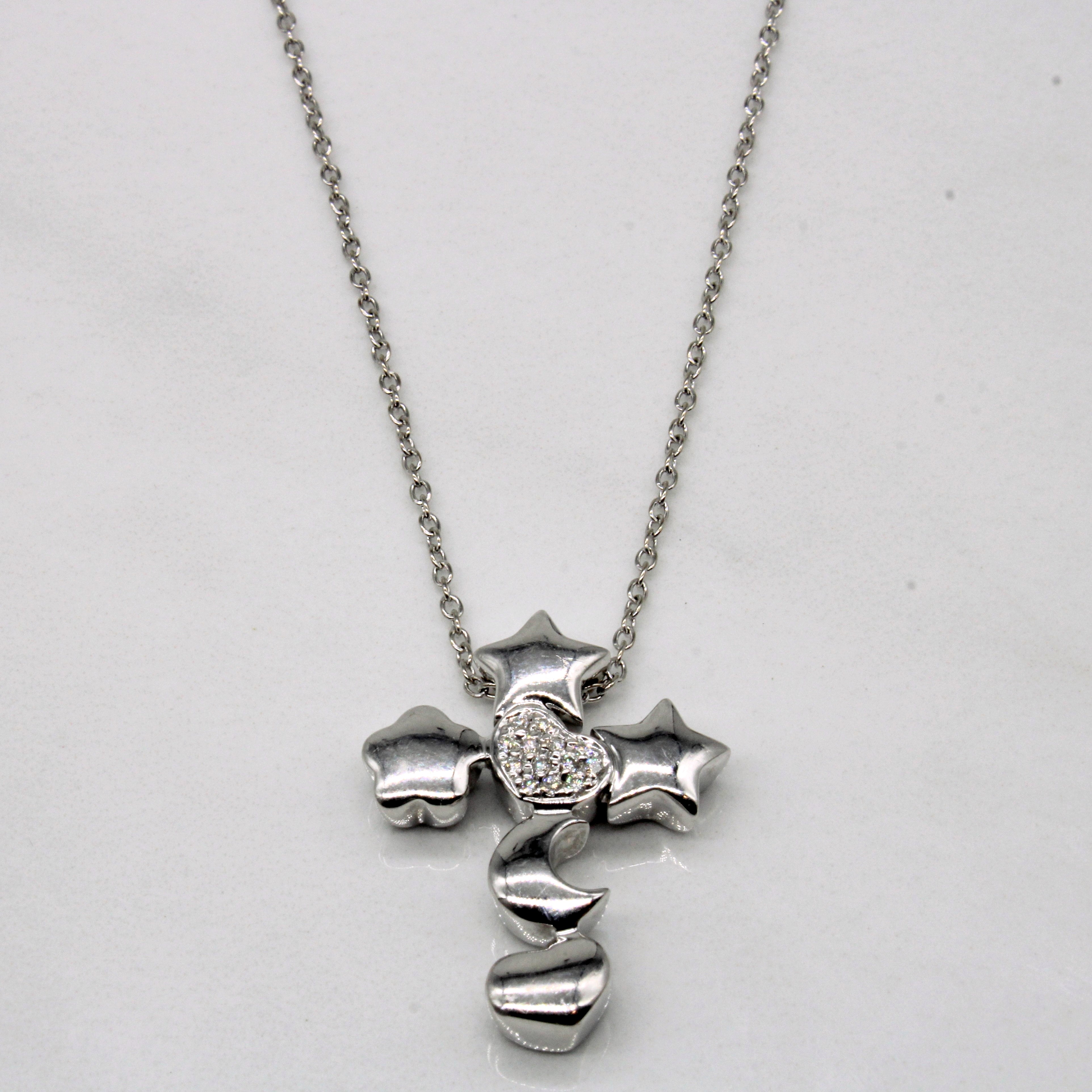 Diamond Cross Pendant Necklace | 0.07ctw | 16" |