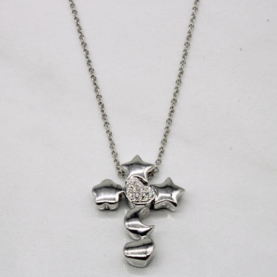 Diamond Cross Pendant Necklace | 0.07ctw | 16