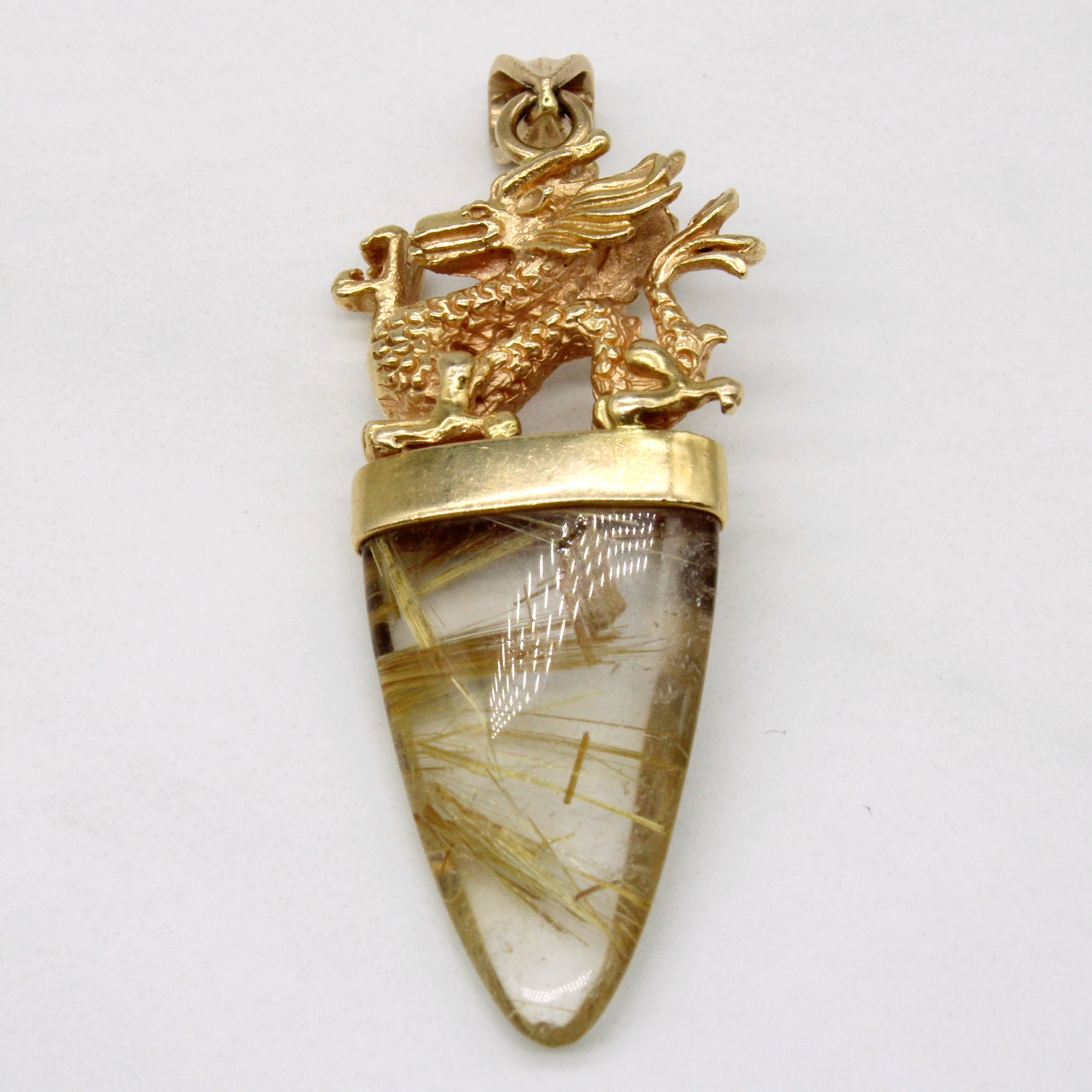 Rutile Quartz Dragon Pendant | 13.50ct |