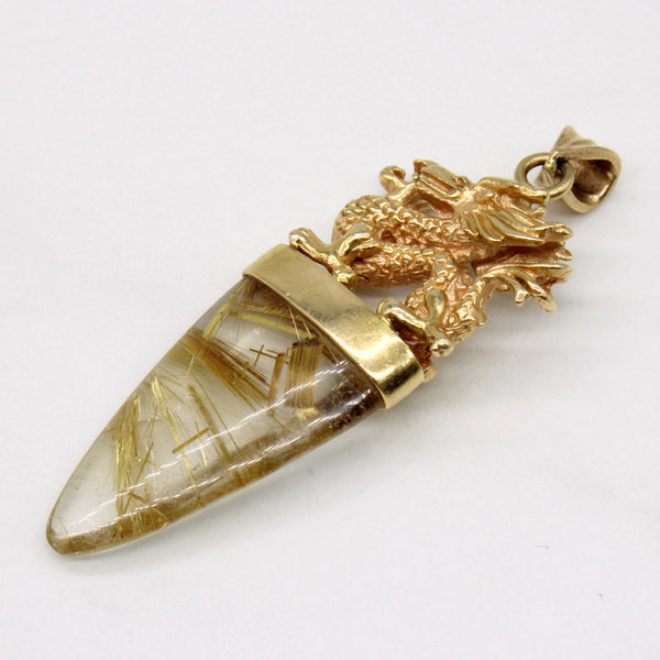 Rutile Quartz Dragon Pendant | 13.50ct |