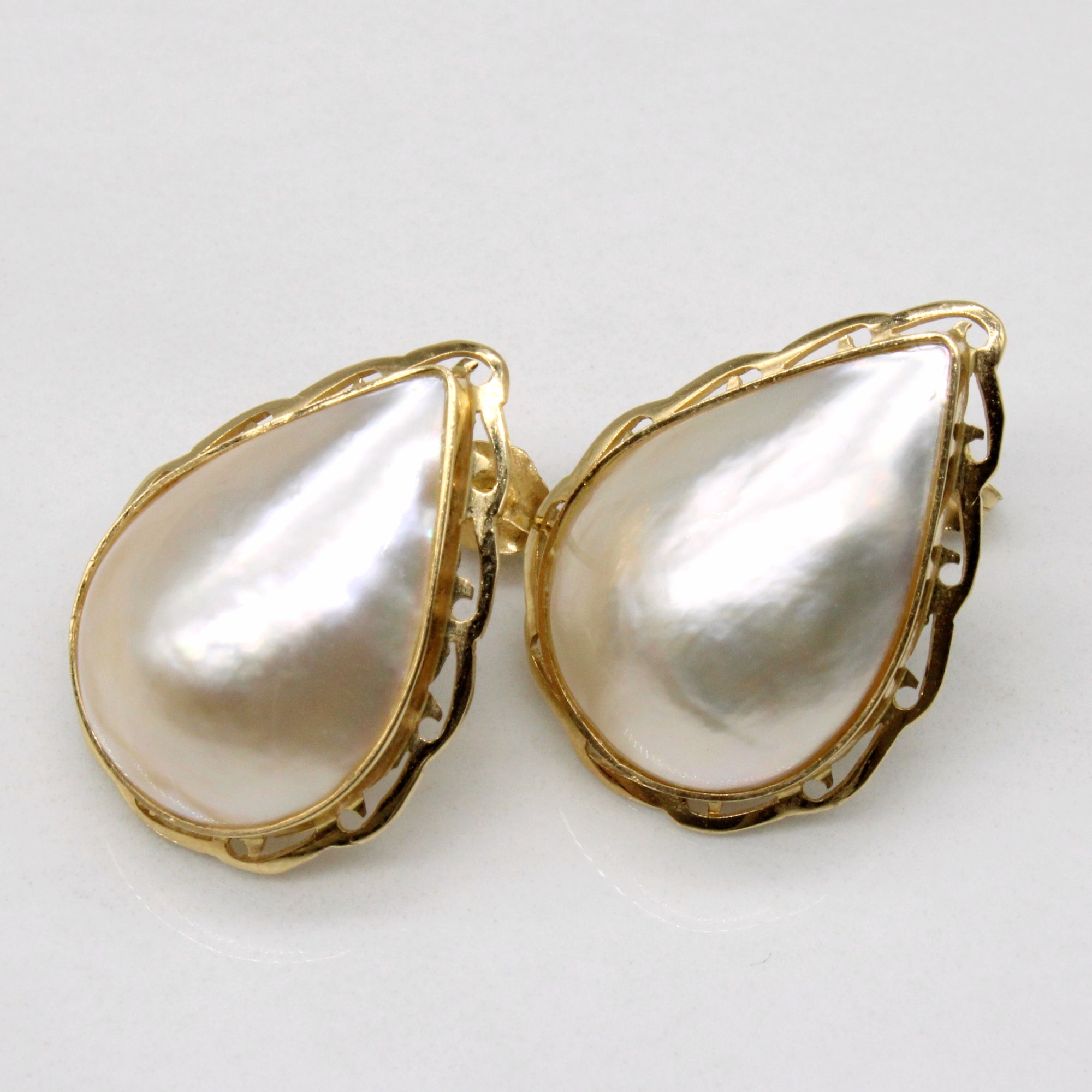 Mabe Pearl Teardrop Earrings