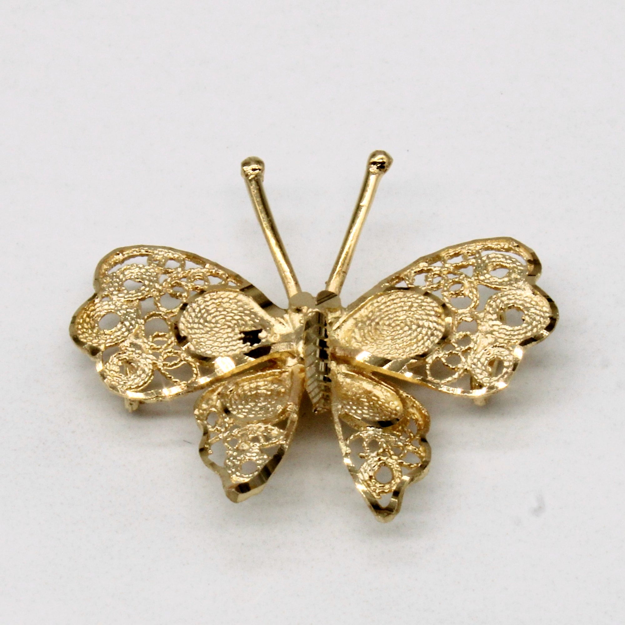 14k Yellow Gold Butterfly Pendant