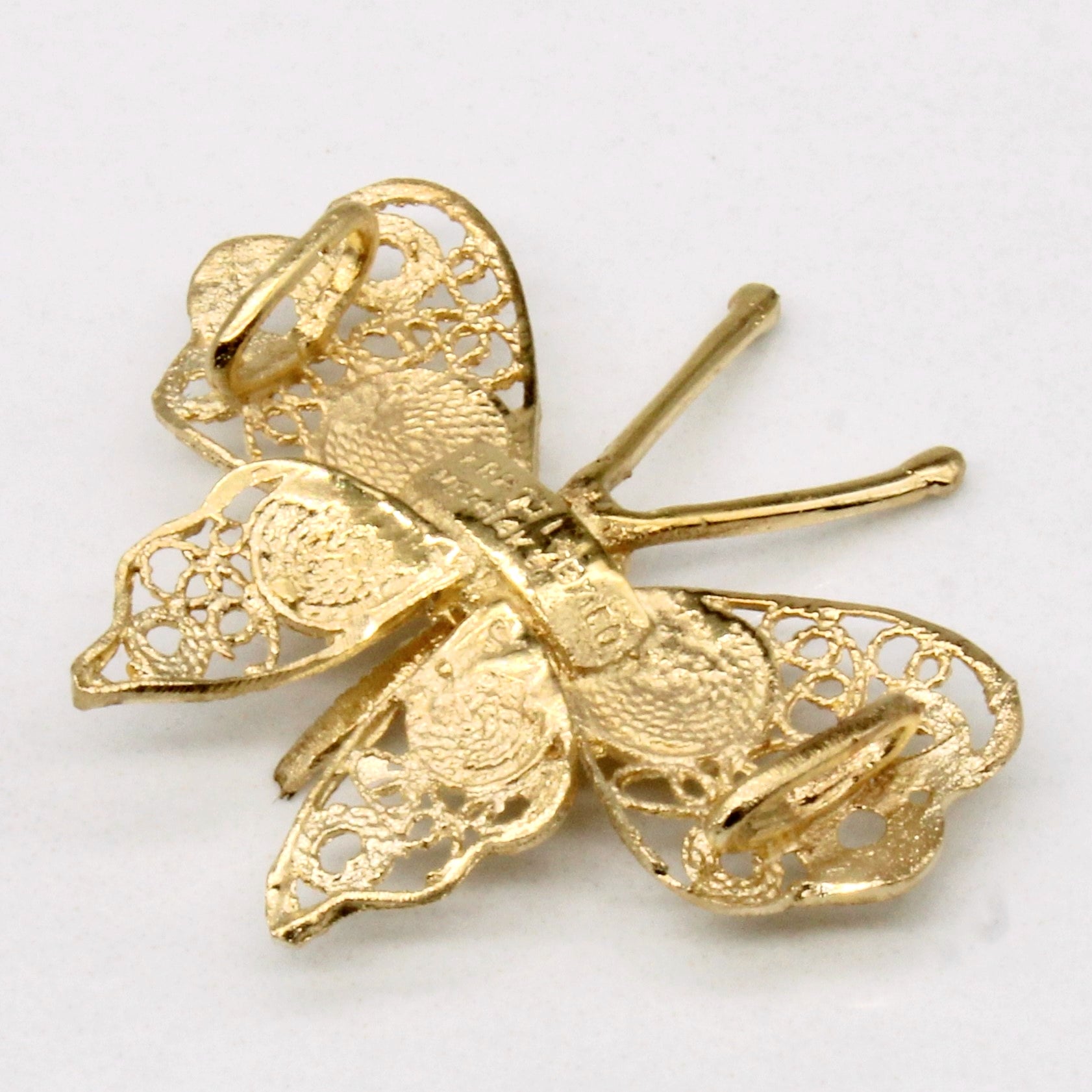 14k Yellow Gold Butterfly Pendant