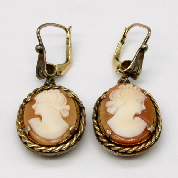 Carved Shell Cameo Earrings | 6.50ctw |