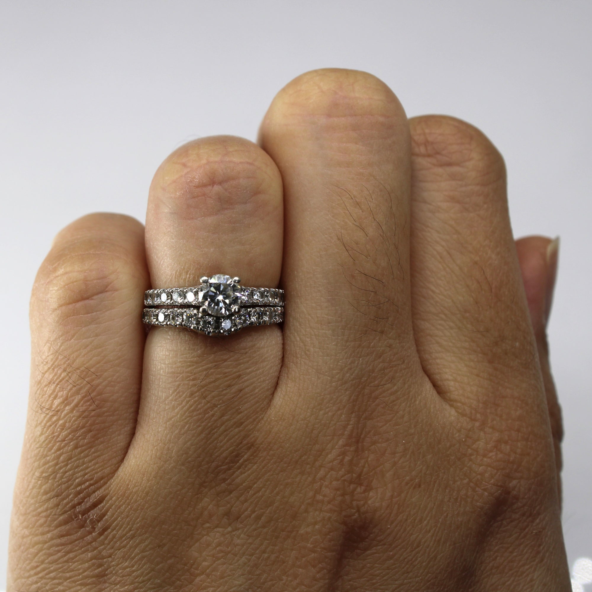 Prong Set Diamond Engagement Ring Set | 1.01ctw | SZ 4.5 |