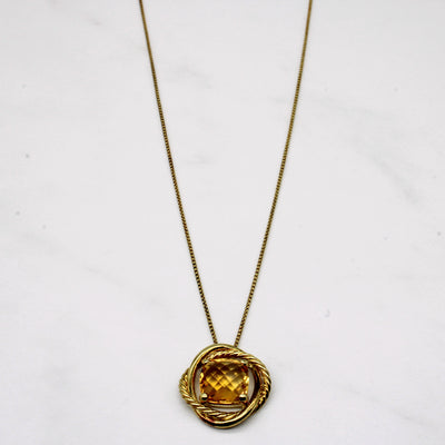 Citrine Pendant Necklace | 3.50ct | 18
