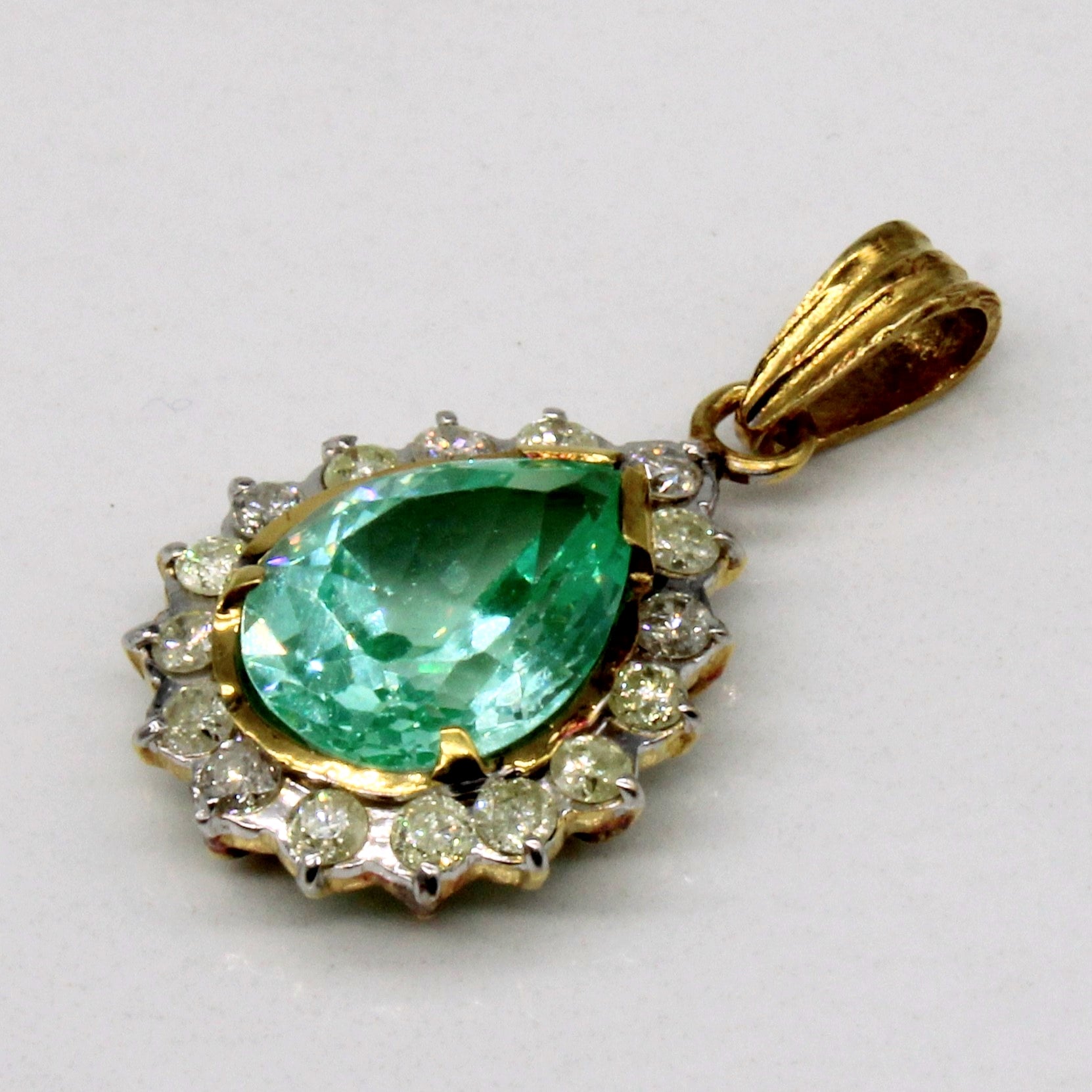 Synthetic Spinel & Diamond Drop Pendant | 5.00ct, 0.70ctw |