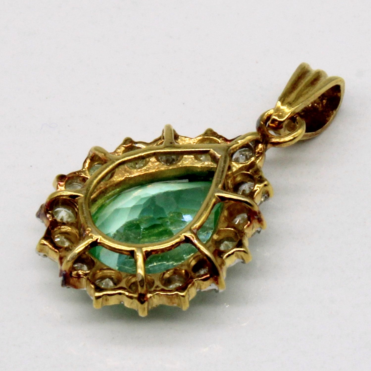 Synthetic Spinel & Diamond Drop Pendant | 5.00ct, 0.70ctw |