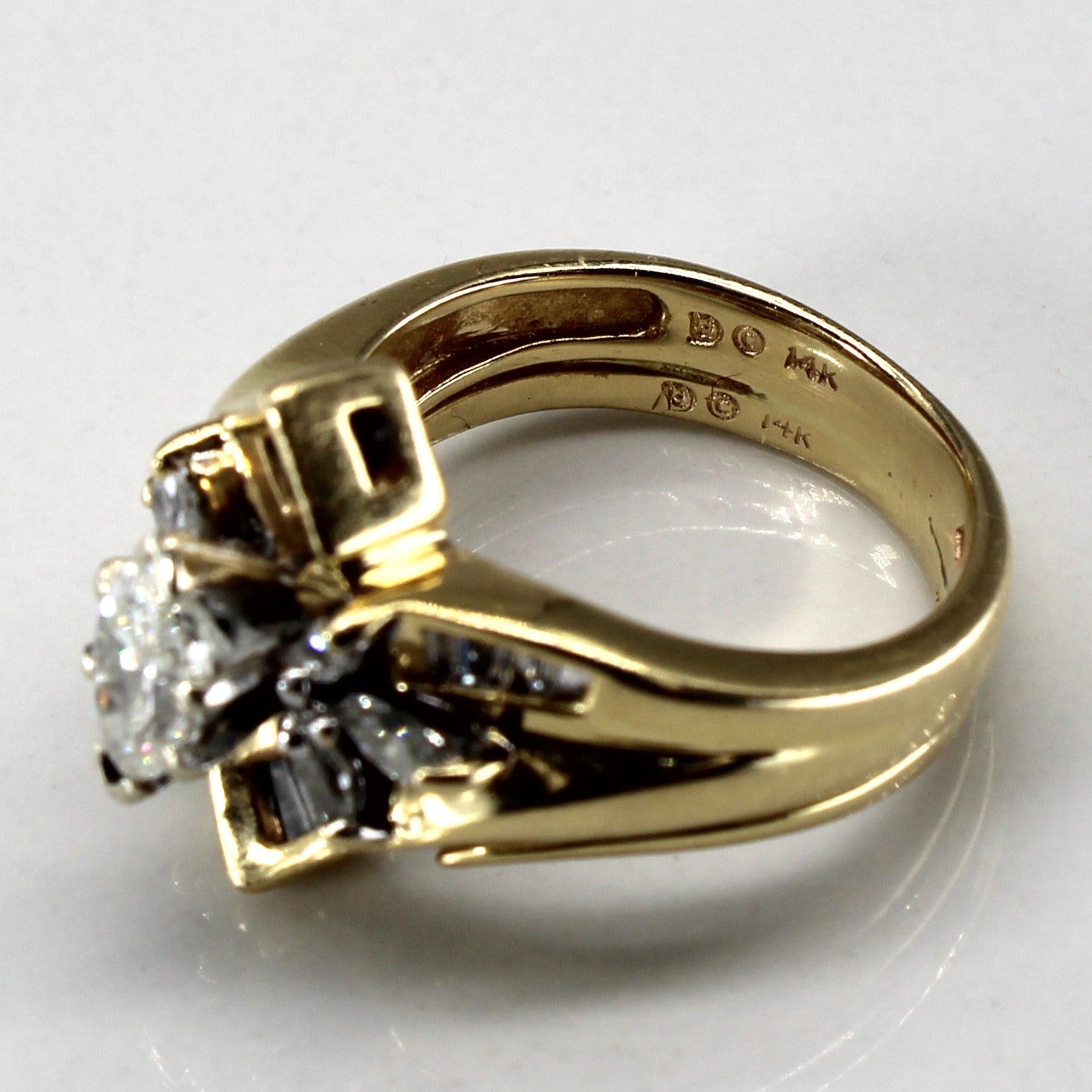 Bypass Multi Diamond Gold Ring | 0.70ctw | SZ 5 |