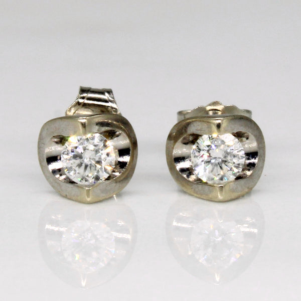 14k Solitaire Diamond Earrings | 0.16ctw |