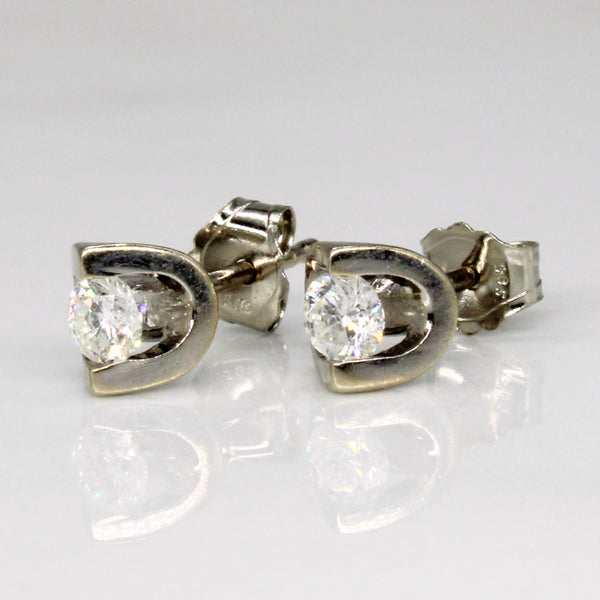 14k Solitaire Diamond Earrings | 0.16ctw |
